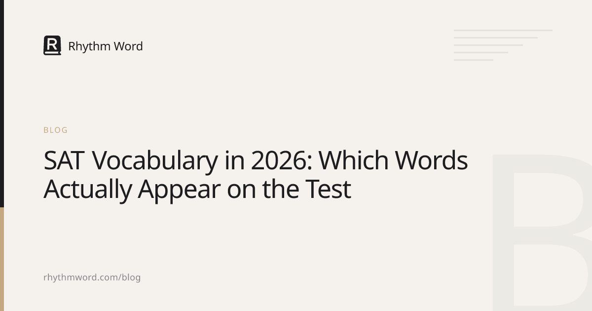 SAT Vocabulary in 2026: Which Words Actually Appear on the Test ...